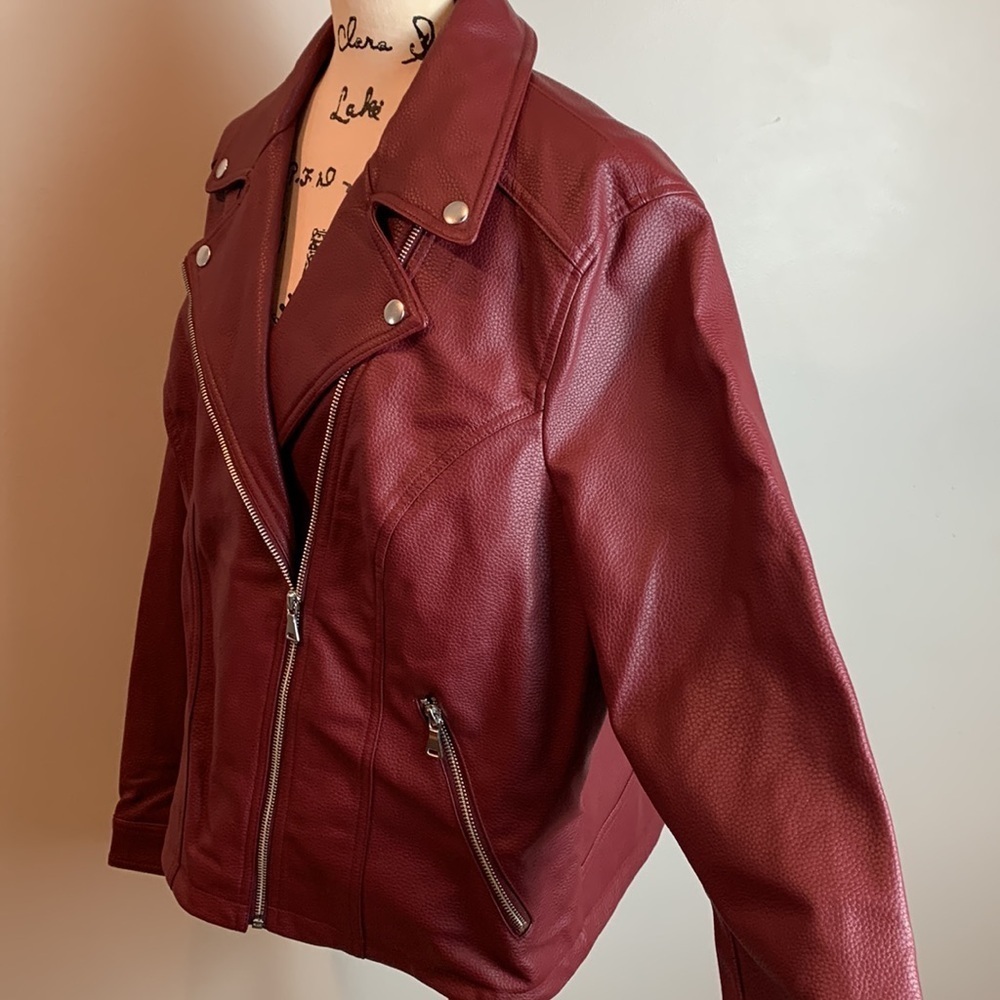 EXPRESS Burgundy Wine Moto Jacket NEW! - Picture 3 of 8